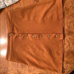 Brown suede skirt